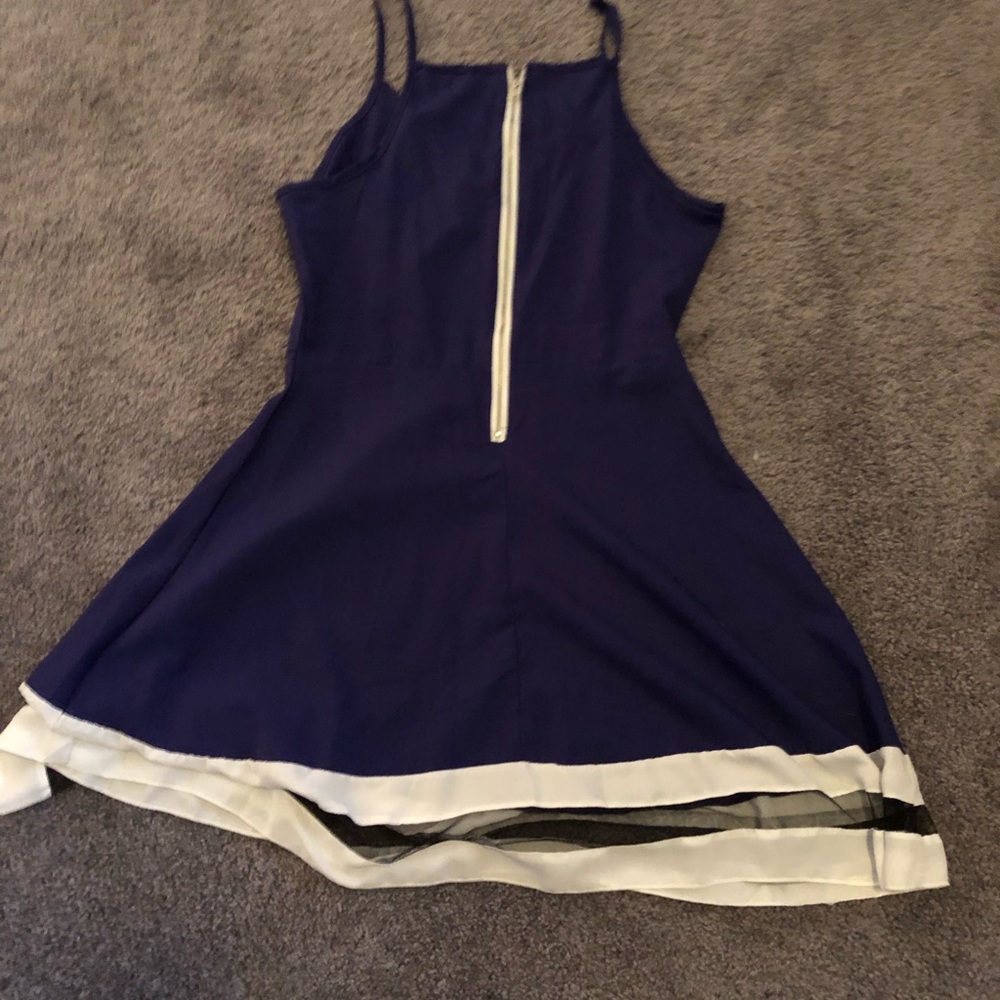 Violet dress with see through hem